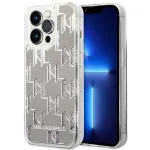 Karl Lagerfeld KLHCP14XLMNMS iPhone 14 Pro Max 6.7&Prime; kietasis dėklas sidabrinis / sidabrinis Liquid Glitter Monogram
