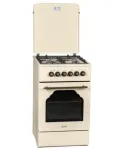 Dujinė-elektrinė viryklė MPM MPM-56-KRM-14, 56 cm, 4 dujiniai degikliai, elektrinė orkaitė, kreminė