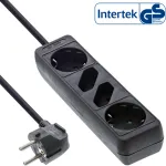 InLine 16445 4-jungčių elektros ilgintuvas, 2x CEE7/3 + 2x CEE 7/16, juodas, 5 m