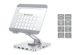 Conceptronic DONN26G sidabrinis daugiafunkcis stovas plan&scaron;etei su 8-in-1 dokavimo stotele