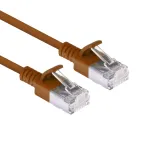 ACT Brown 1 m LSZH U/FTP CAT6A plonas duomenų centro pataisos laidas su apsauga nuo užkliuvimo ir RJ45 jungtimis