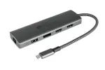 Alcasa HUB-C001A USB Type-C sąsajos &scaron;akotuvas 5000 Mbit/s Antracitas