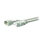 EFB-Elektronik prailginimo kabelis IEC C14 180&deg; - C13 180&deg;, pilkas, 3,0 m, 3 x 1,00 mm&sup2;