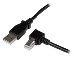 StarTech.com 1 m USB 2.0 A į stačiu kampu B laidas, vyras/vyras, juodas