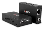 Lindy USB 2.0 Cat.6 ilgintuvas 100m 2 prievadai, AV siųstuvas ir imtuvas, laidinis, juodas