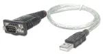 Manhattan USB-A į Serial keitiklio kabelis, 45 cm, Vyri&scaron;kas į Vyri&scaron;ką, Serial/RS232/COM/DB9, Prolific PL-2303RA mikroschema, Juodas/Sidabrinis kabelis, Trejų metų garantija, Analogi&scaron;kas ICUSB232V2