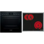 Bosch HND211LB2 Black Built-in Oven & Induction Hob Set (HEF113BB0 + NKN645GA2E)