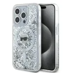 Karl Lagerfeld KLHMP15XLGKISGH iPhone 15 Pro Max 6.7 kietas dėklas skaidrus Liquid Glitter Karl Head MagSafe