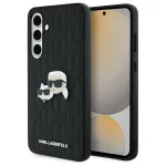 Karl Lagerfeld KLHCS24FEPGKLKCPK Samsung Galaxy S24 FE Hard Case Black Monogram Karl & Choupette Head Pin