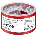 Kaiser Elektro 2472-91 Varžtų rinkinys įrenginiams 100 vnt. 3,2x15/25/40 mm