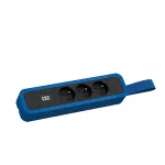 Bachmann PRIMO 2 3xUTE Power Strip with Loop 2,0m CEE 7/7 Gentian Blue (RAL 5010)