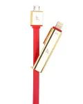 HOCO Universal UPL14 Lipstick Series 2-in-1 įkrovimo laidas (Apple Lightning + Micro USB) raudonas