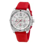 Nautica vyri&scaron;kas Pacific Beach chronografas su mėlynu ciferblatu ir silikoniniu dirželiu NAPTCF205
