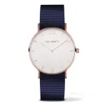 PAUL HEWITT Unisex Watch PH-SA-RSTWN20 39mm Rose Gold Stainless Steel Case White Dial Nylon Strap Nautical