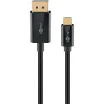 Goobay 75705 USB-C į DisplayPort kabelis, 4K 60 Hz, 2 m, 21,6 Gbit/s, juodas