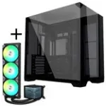 Lian Li O11 Vision Compact + TRYX PANORAMA ARGB pilnas skysčio au&scaron;inimo komplektas - juodas, 360 mm