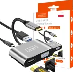 ZENWIRE USB-C Multiport Adapter Hub 4-in-1 HDMI 4K VGA USB-A Space Gray BYL-2310