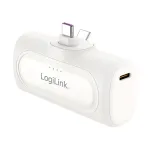 LogiLink PA0349W Mobilus maitinimo bankas, 5000 mAh, LiPo, Įmontuotas sulankstomas USB-C ki&scaron;tukas ir USB-C prievadas, Balta