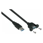 GoodConnections Alcasa USB 3.2 Gen 1 prailginimo kabelis (USB-A vyri&scaron;kas į USB-A vyri&scaron;ką) 1 m, juodas