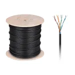 CABLETECH varinis kompiuterinis kabelis - UTP Cat5e vytos poros su geliu, 305 m, juodas, lauko