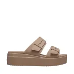 Crocs Brooklyn Low moteri&scaron;ki platforminiai wedge sandalai, Mushroom/Stucco smėlio spalvos, EU 39-40 (US W8-9)