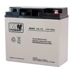 MPL POWER ELEKTRO MPL MW POWER MWS 18-12 UPS baterija, &scaron;vino rūg&scaron;ties akumuliatorius VRLA AGM, nereikalaujantis priežiūros, 12 V 18 Ah, juoda, pilka