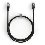 Evelatus Coiled USB-C į USB-C laidas 1,2 m 60W PD pintas juodas