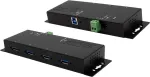 EXSYS EX-1184HMVS-2 4 prievadų USB 3.2 Gen 1 aliuminio &scaron;akotuvas su maitinimo adapteriu