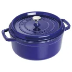 Staub 24 cm apvali ketaus puodas tamsiai mėlynas