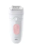Braun Silk-&eacute;pil 5 SE5-000 belaidis epiliatorius Wet & Dry, 2 greičiai, iki 40 min. darbo, su valymo &scaron;epetėliu, balta-rožinė spalva