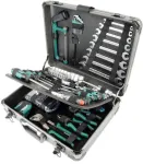 Br&uuml;der Mannesmann M29079 133 dalių įrankių rinkinys aliuminio dėkle