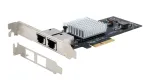EXSYS Dual 10 Gigabit Ethernet PCIe x4 tinklo plok&scaron;tė, Intel X550-AT2, 2x RJ45, Low-Profile EX-60222