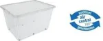 keeeper bert Sandėliavimo dėžė su ratukais, 136 l, Air-Control dangtis, permatoma/pilka 1056700100000