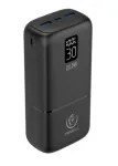 Rebeltec P30 LCDPD ne&scaron;iojamas įkroviklis 30000 mAh talpos, PD 22,5 W, LCD ekranas, juodos spalvos