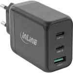 InLine USB PD maitinimo blokas, GaN įkroviklis, 3 prievadai, Dvigubas USB-C + USB-A, 65 W