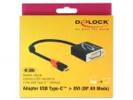 Vaizdo kabelio adapteris DeLOCK 61213 USB Type-C į DVI 0,2 m juodas