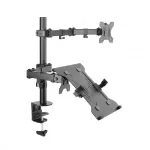 ART L-24 stalo kron&scaron;teinas 13-32" LED/LCD monitoriui + 10-15,6" ne&scaron;iojamam kompiuteriui, VESA 75x75/100x100, juodas