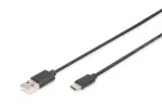 DIGITUS ASSMANN USB Type-C jungiamasis laidas, tipo C į A M/M, 2m 3A, 480MB, 2.0 versija, juodas