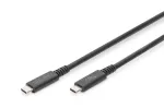 DIGITUS USB 4.0 C&ndash;C tipo kabelis, 8K 30 Hz, PD 3.0, 40 Gbit/s, 0,8 m, juodas
