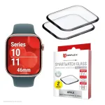 Displex Unbreakable Full Cover Smart Glass Apple Watch 11/10 46 mm itin plonas apsauginis stiklas nuo kra&scaron;to iki kra&scaron;to, 2 vnt.