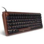 Klaviatūra Sharkoon SGK50 S2, USB, QWERTZ, voki&scaron;kas i&scaron;dėstymas, medžio apdaila