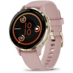 Garmin Venu 3S 3.05 cm (1.2) AMOLED 41 mm Skaitmeninis 390 x 390 pikselių Lietimui jautrus ekranas Auksinė, Rožinė Wi-Fi GPS (palydovas)