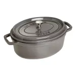 Ketaus ovali kokotinė Staub 29 cm, grafito pilka