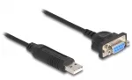 DeLOCK USB 2.0 į RS-232 adapteris su FTDI mikroschema, 50 cm, juodas