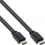 InLine HDMI plok&scaron;čias kabelis High Speed su Ethernet auksuoti kontaktu juodas 0,5 m