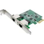 InLine 51126A dviejų jungčių 2,5 Gigabit tinklo adapteris, 2x RJ45, PCIe x1, LP laikiklis komplekte