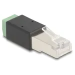 DeLOCK RJ45 ki&scaron;tukas į gnybtų bloko adapterį 2 kontaktai 66604 Juoda Žalia
