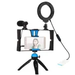 PULUZ Blogger Kit su LED žiedine &scaron;viesa, stovu, telefono laikikliu ir mikrofonu