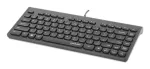 Manhattan Slim Wired USB Mini Keyboard, 12 multimedijos/funkcijų klavi&scaron;ai, įmontuotas 1,5 m USB-A laidas, kompakti&scaron;kas, žemo profilio formatas, skirtas PC ir ne&scaron;iojamam kompiuteriui, juoda