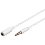 Goobay AVK 184-0050 mini garso prailgintuvas, 3,5 mm stereo (lizdas) į 3,5 mm stereo (ki&scaron;tukas), 0,5 m, baltos spalvos